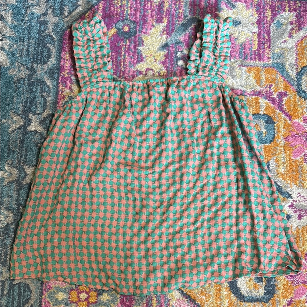 Green and Pink Checkered Tank Top